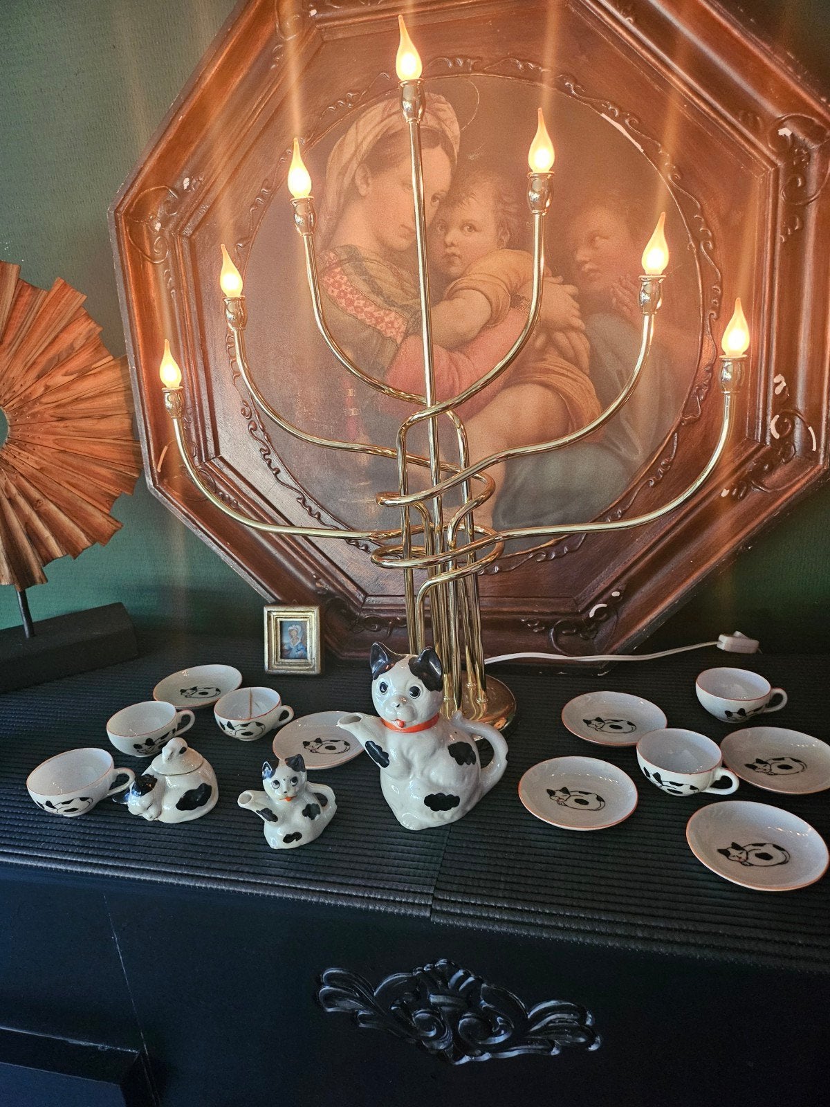 antiek mini poezen Servies 1950, Ophalen of Verzenden