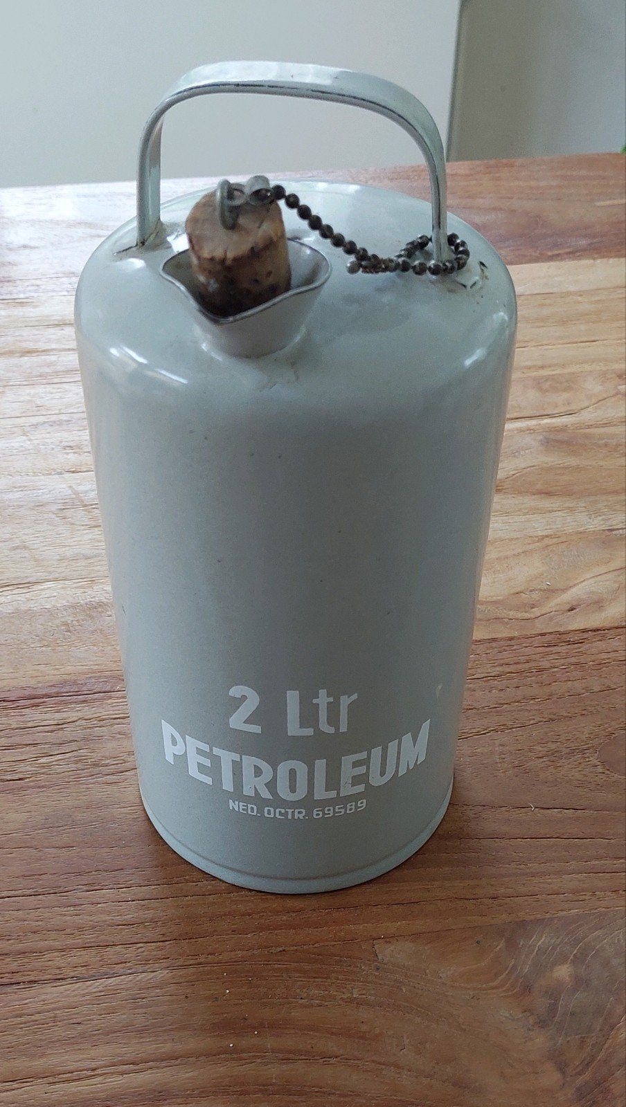 Vintage 2 liter Petroleum kan - Emaille, Antiek en Kunst, Antiek | Emaille, Ophalen of Verzenden