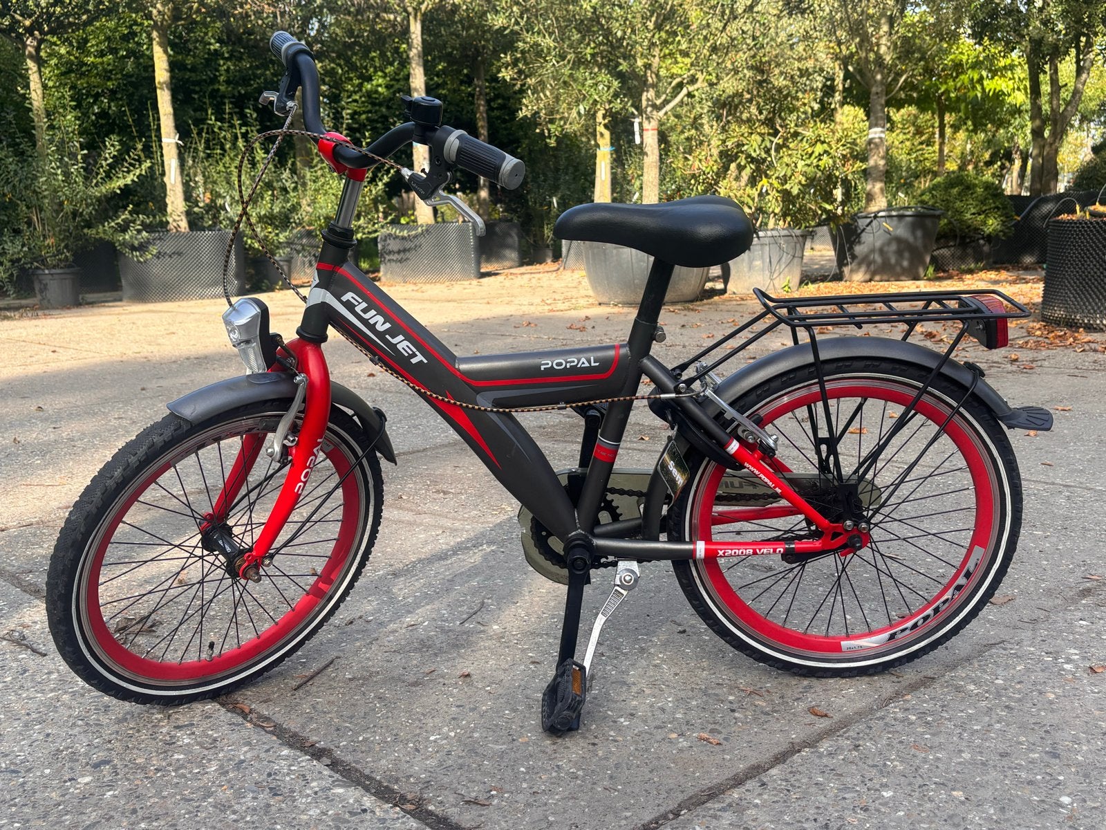 Popal Funjet Kinderfiets 20 inch - Zwart/Rood