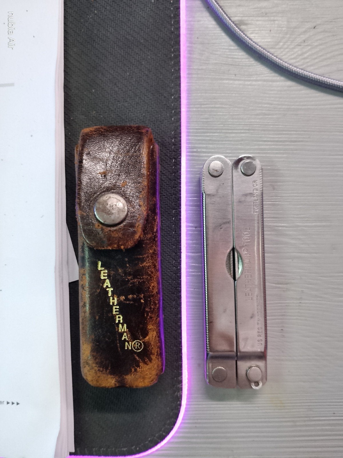 Vintage Leatherman multitool met lederen hoes, Ophalen of Verzenden