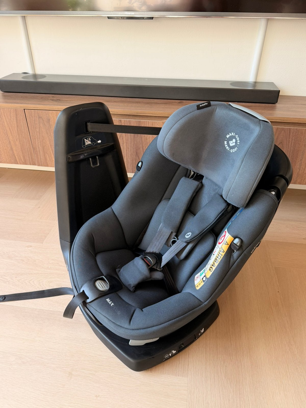 Maxi-Cosi AxissFix i-Size – 360 draaibaar – Grijs, Ophalen, Gebruikt, 9 t/m 18 kg, Isofix