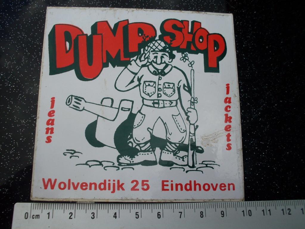 sticker dump shop eindhoven jeans jackets leger army, Verzamelen, Verzenden, Zo goed als nieuw, Bedrijf of Vereniging