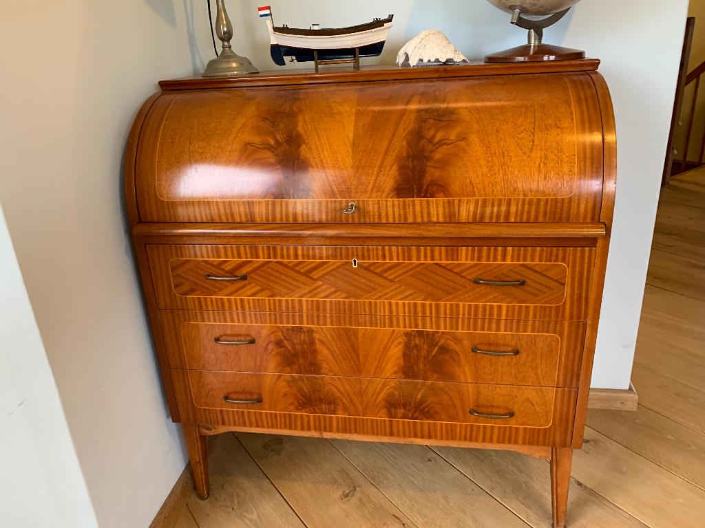 Vintage Zweedse secretaire, blikvanger!, Antiek en Kunst, Ophalen