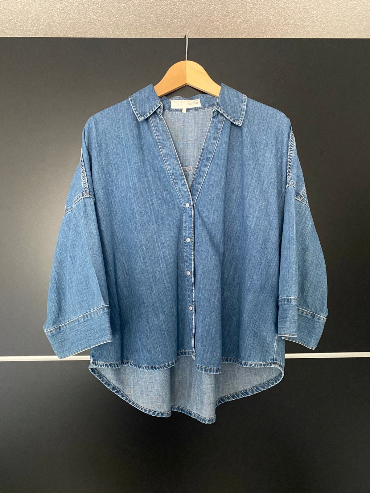 BLOUSE JEANS  3/4 MOUW BLAUW  L, Kleding | Dames, Blouses en Tunieken, Blauw, Zara, Maat 42/44 (L), Ophalen of Verzenden