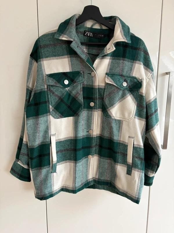 Zara geruit overshirt / wollen jas / shacket XS oversized, Zara, Ophalen of Verzenden, Zo goed als nieuw, Maat 34 (XS) of kleiner