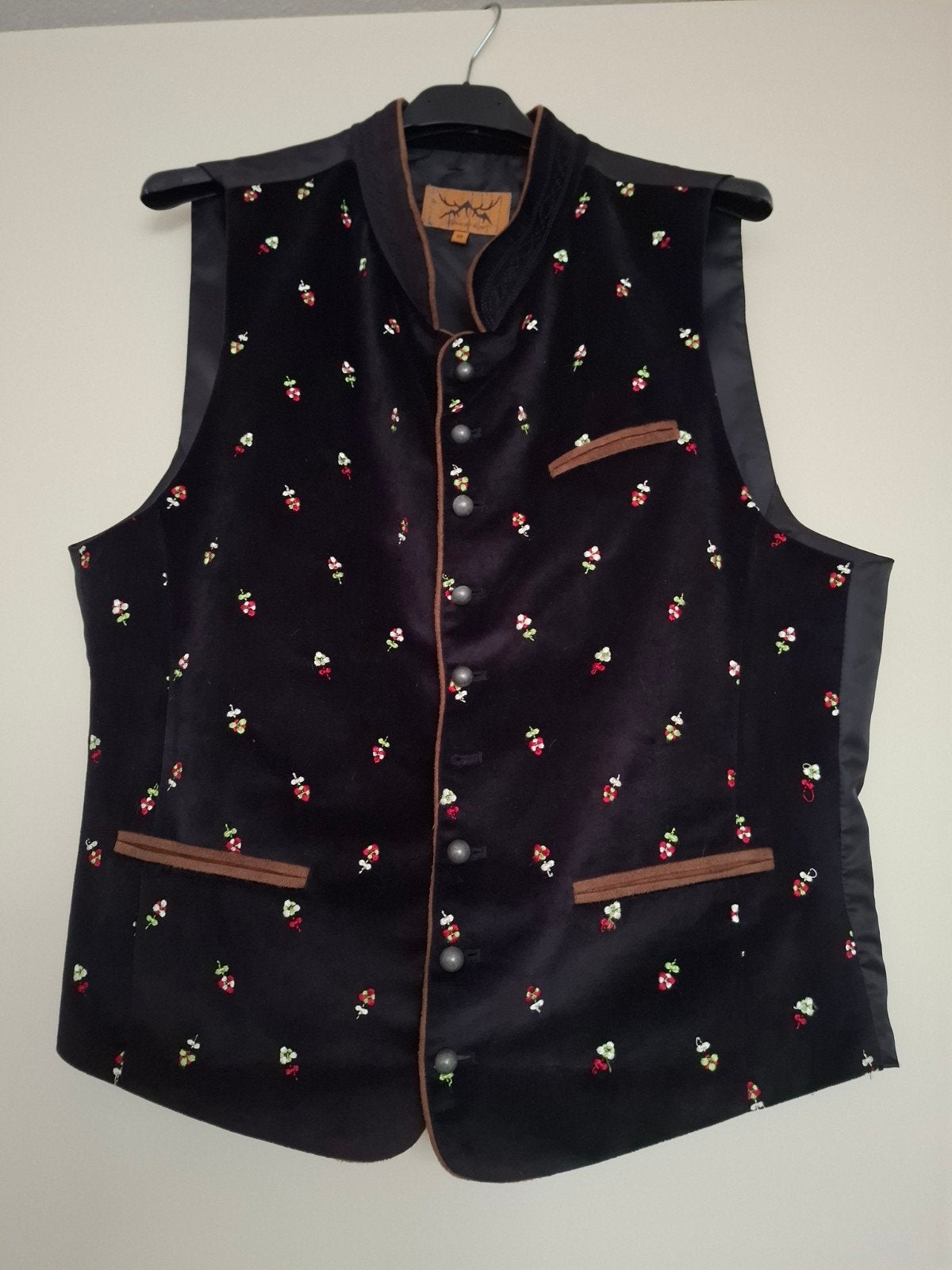 Traditioneel Heren Gilet - Zwart met Bloemmotief, Ophalen, Zo goed als nieuw, Alpin