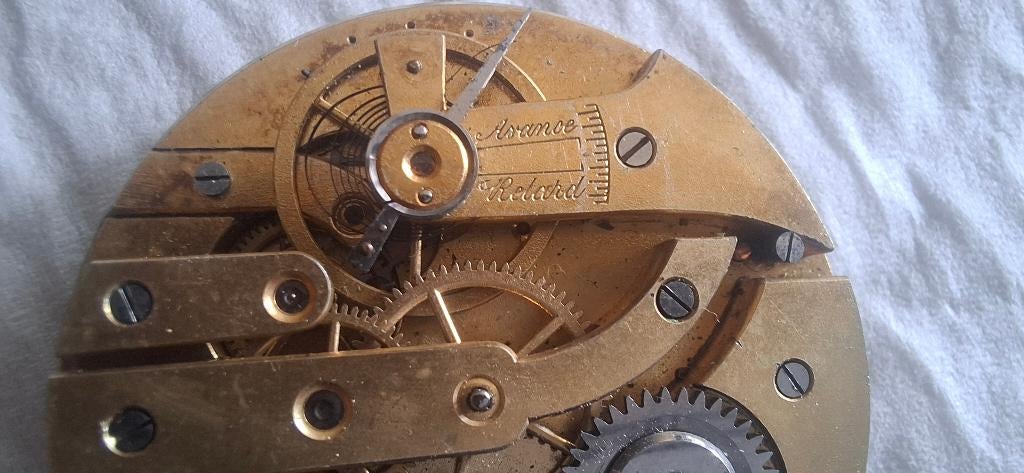 Oud mechanisch zakhorloge/uurwerk €25,-, Sieraden, Tassen en Uiterlijk, Horloges | Antiek, Zakhorloge, Staal, Voor 1900, Ophalen