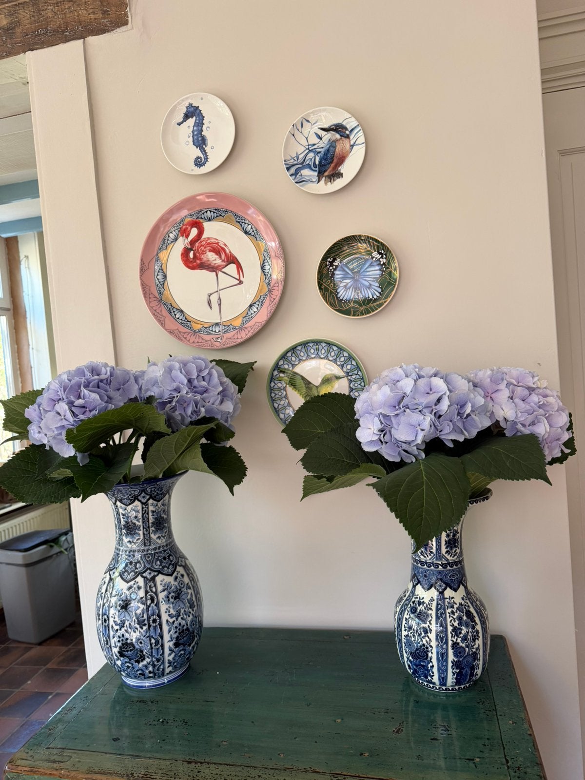 Delfs blauwe vazen set mooie details, Ophalen