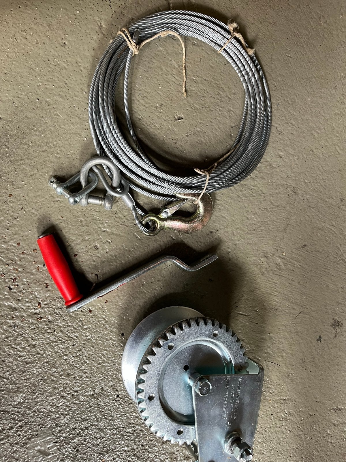Nieuwe handlier met staalkabel, Ophalen, Nieuw, Handmatig