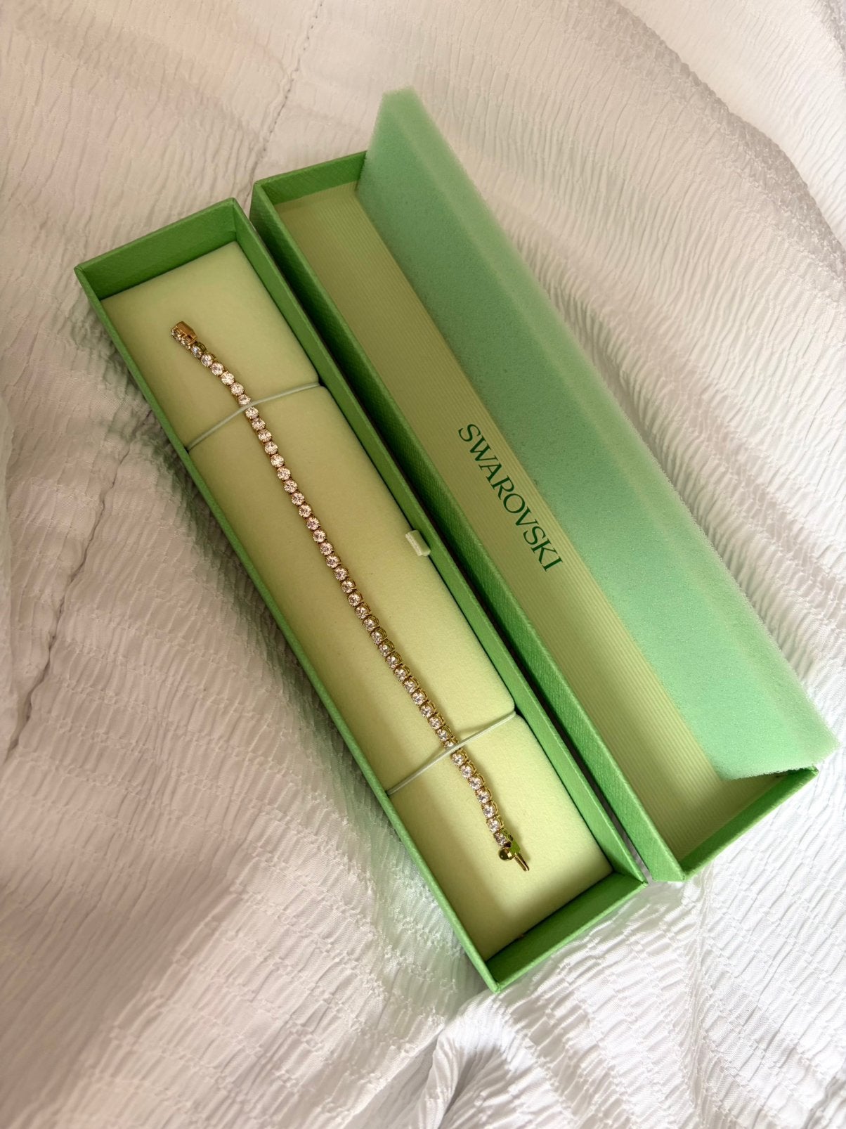 Swarovski Tennis Bracelet goud, Met kristal, Nieuw, Ophalen of Verzenden, Goud