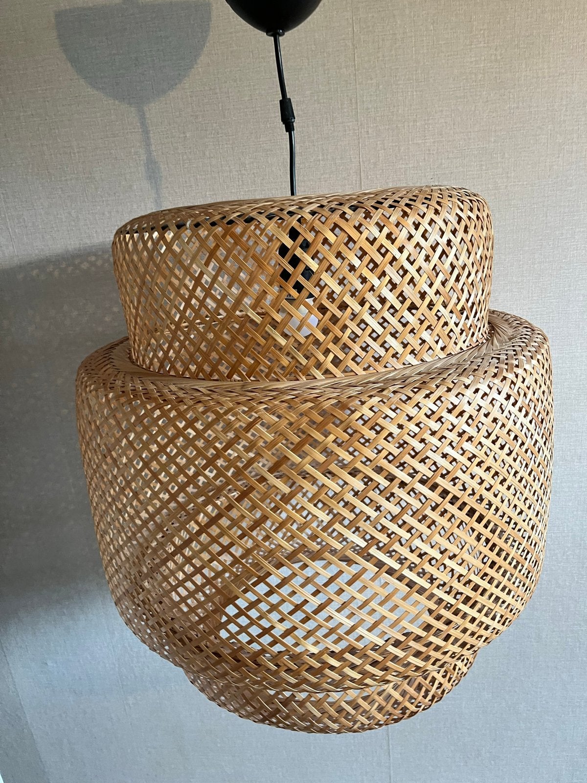 IKEA Sinnerlig rotan lampenkap, Natuurlijk materiaal, Zo goed als nieuw, Rotan, E27 (groot)