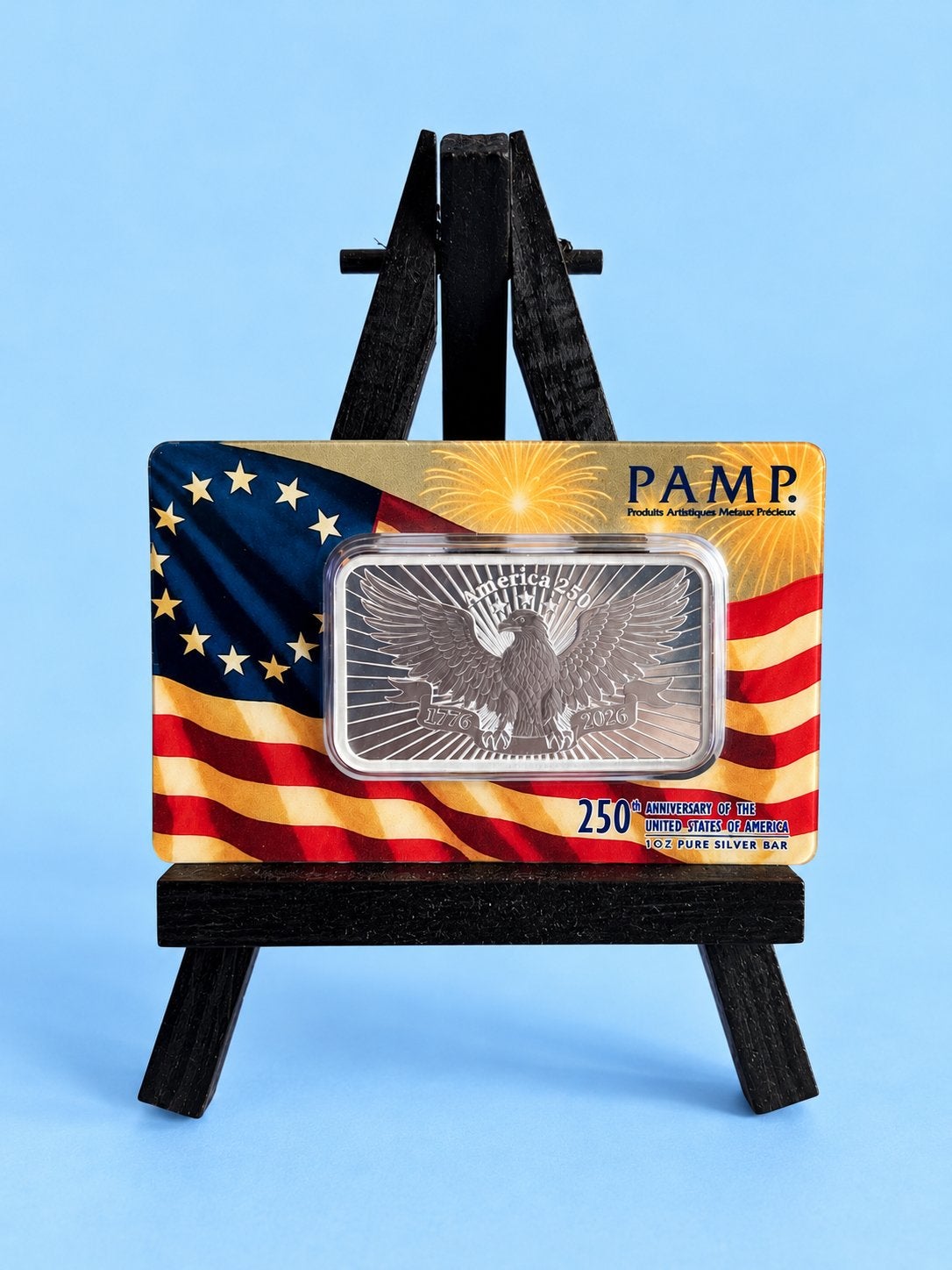 PAMP Suisse🇨🇭250 Years USA  2026 1 oz Silver, Ophalen of Verzenden, Zilver