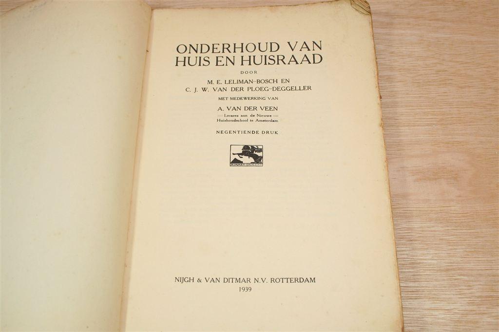 Vintage Boek — Onderhoud Huis & Huisraad [1939], Ophalen of Verzenden, Gelezen
