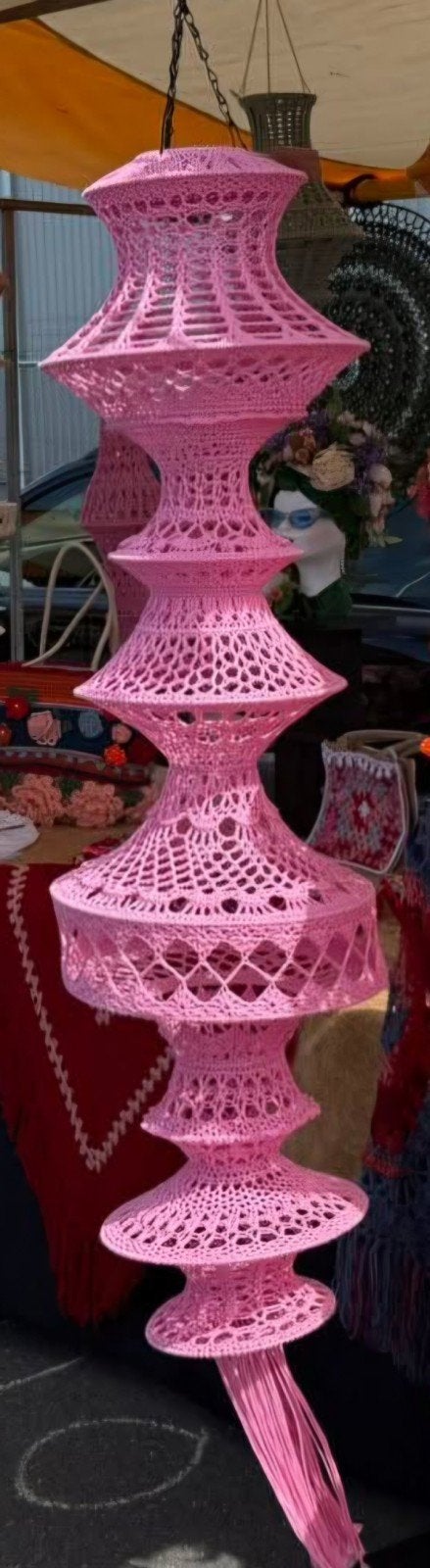 Roze gehaakte lamp,ibiza stijl, Ophalen of Verzenden, Nieuw