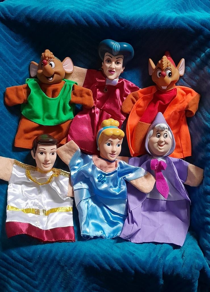 Assepoester handpoppen set - Disney figuren, Ophalen of Verzenden, Gebruikt, Overige typen
