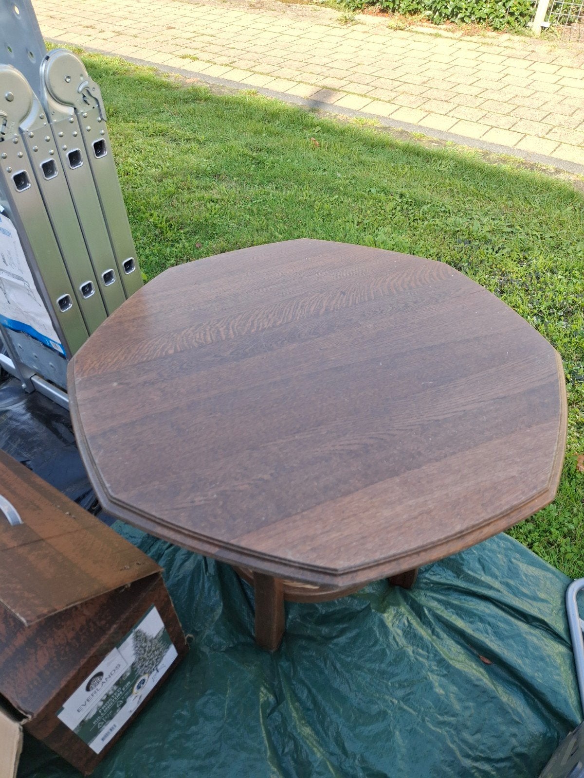 Eiken salon tafel, Ophalen, Gebruikt, 100 tot 150 cm, Eikenhout