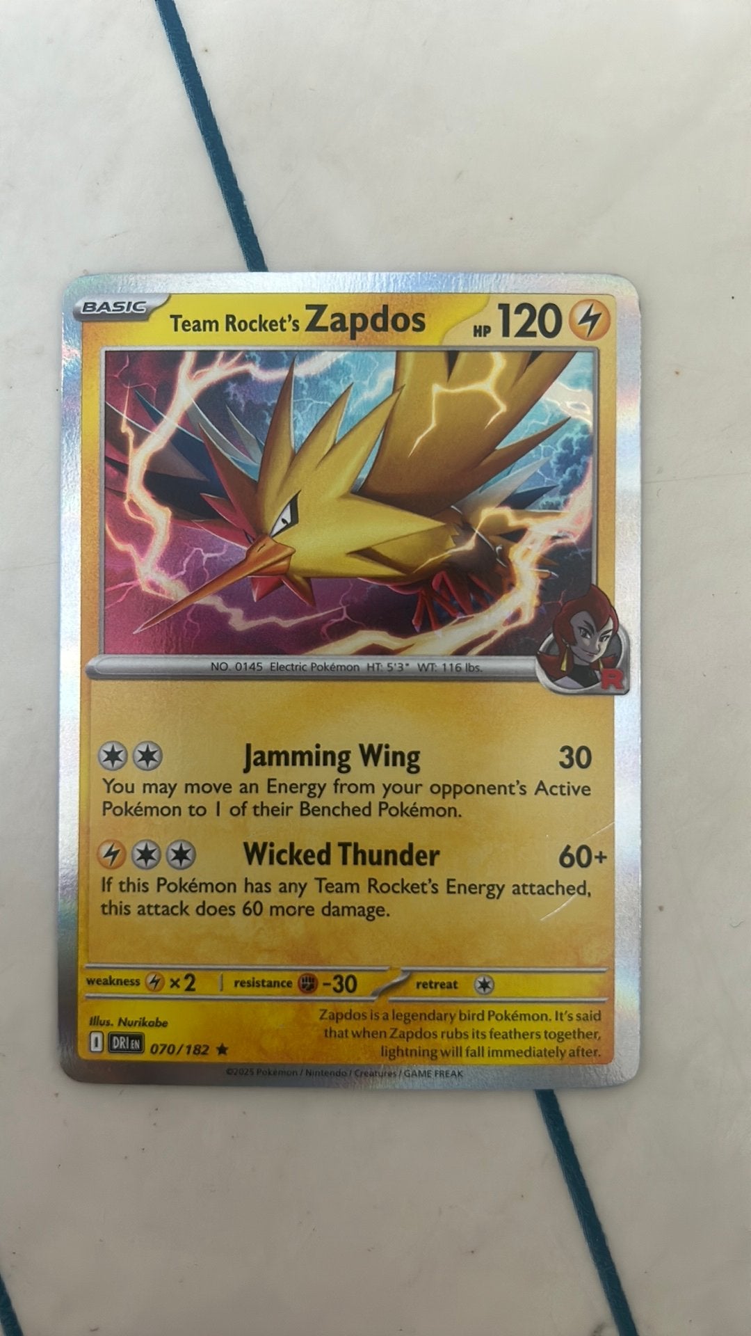 Team rockets zapdos dri070, Verzenden, Zo goed als nieuw