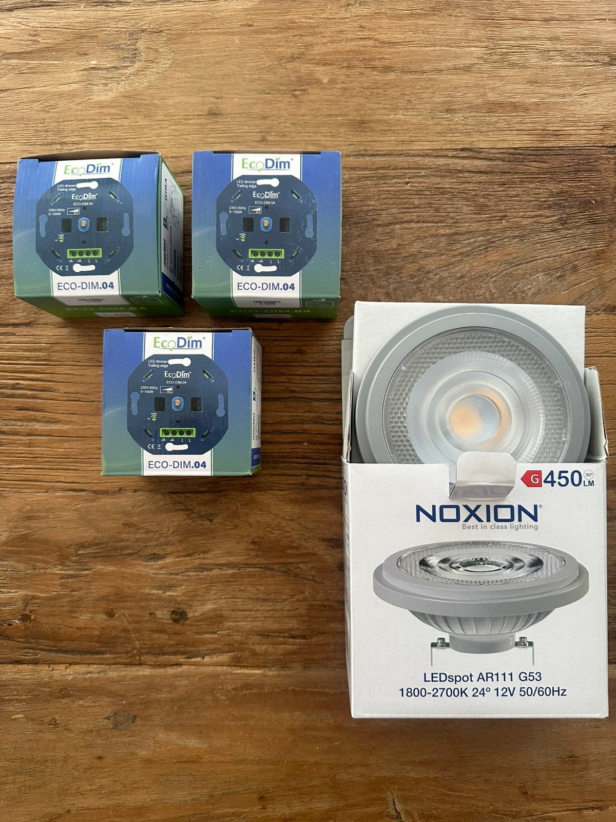 Drie dimmers EcoDim en 1 Noxion LED spot, Ophalen of Verzenden, Zo goed als nieuw