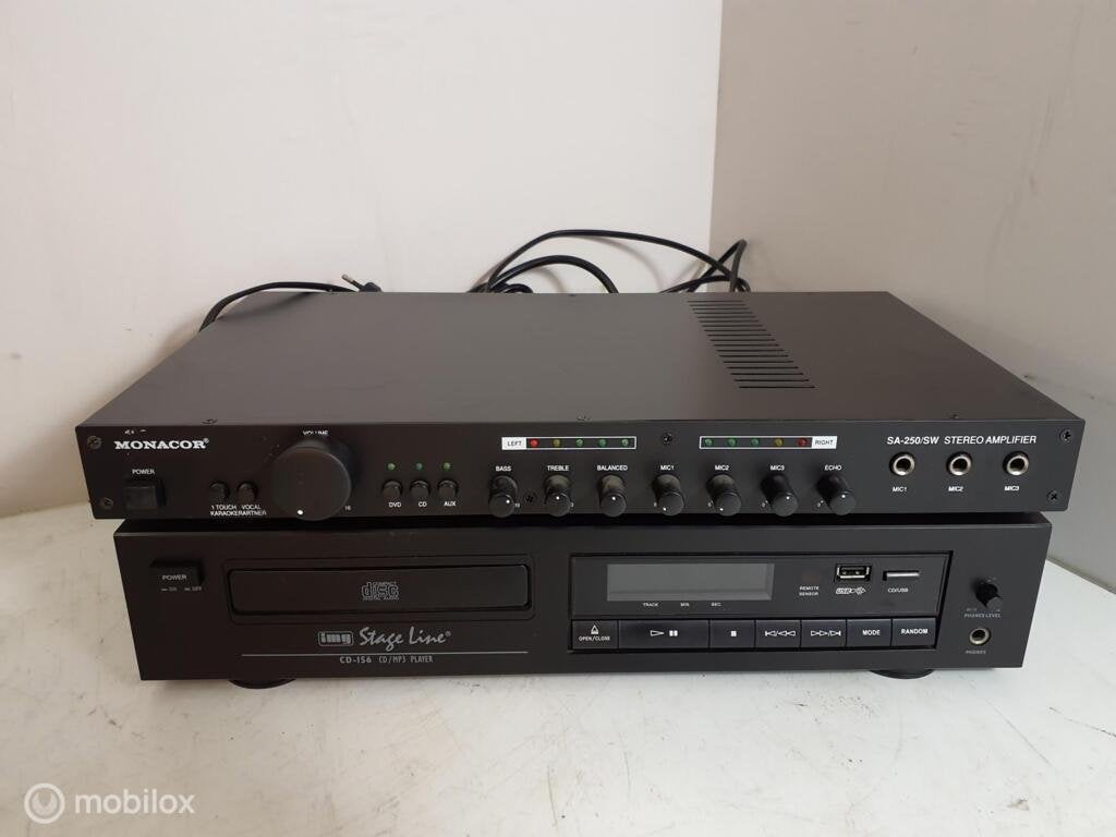Karaoke versterker SA-250SW / CD-156, Gebruikt