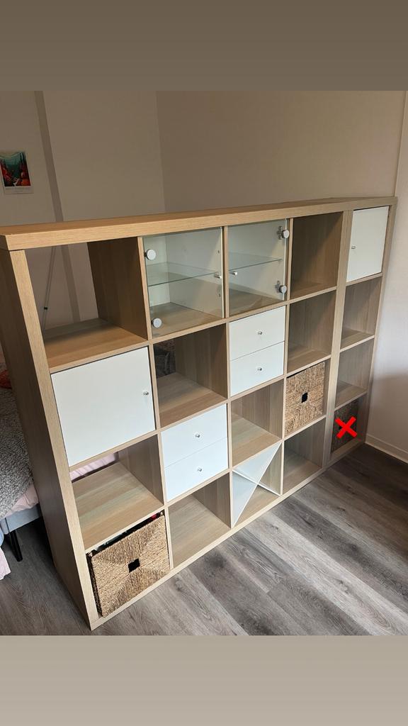 2 IKEA KALLAX vakken kasten incl inzetstukken, Ophalen, 100 tot 150 cm, 150 tot 200 cm, Zo goed als nieuw