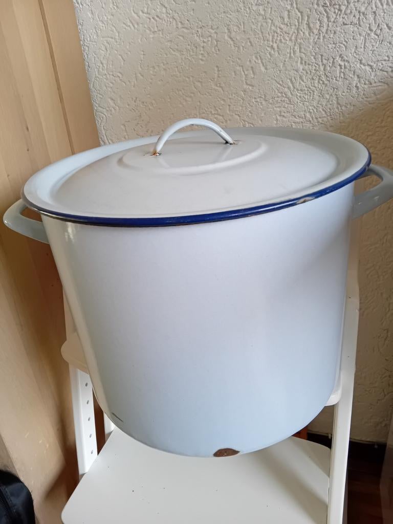 Vintage. Grote emaille pan 27x34,5 cm - nog waterdicht, Ophalen of Verzenden