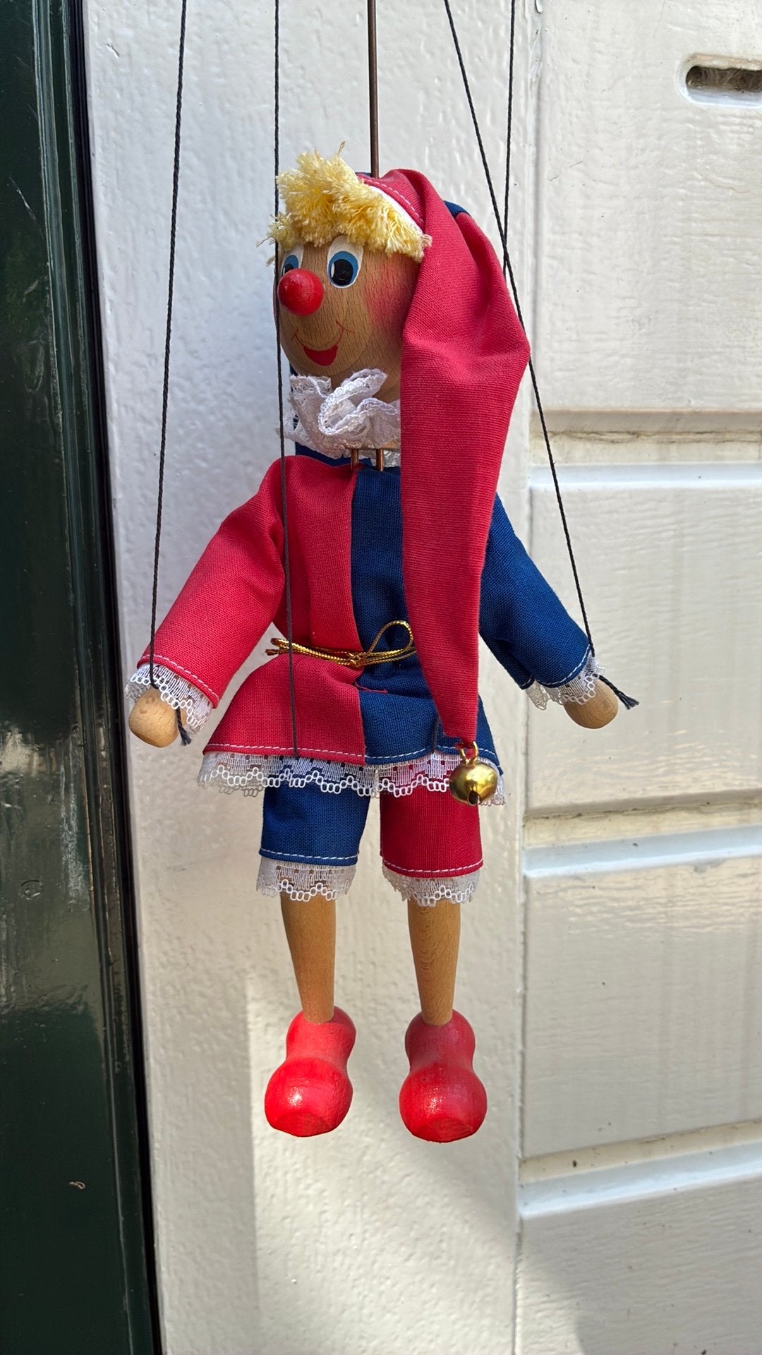 Houten marionet pop - Harlekijn, Ophalen of Verzenden, Zo goed als nieuw