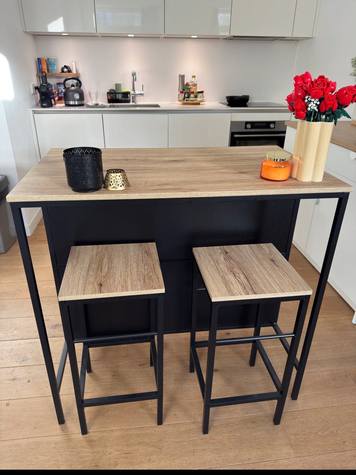 Kitchen Island with stools, Ophalen, Zo goed als nieuw