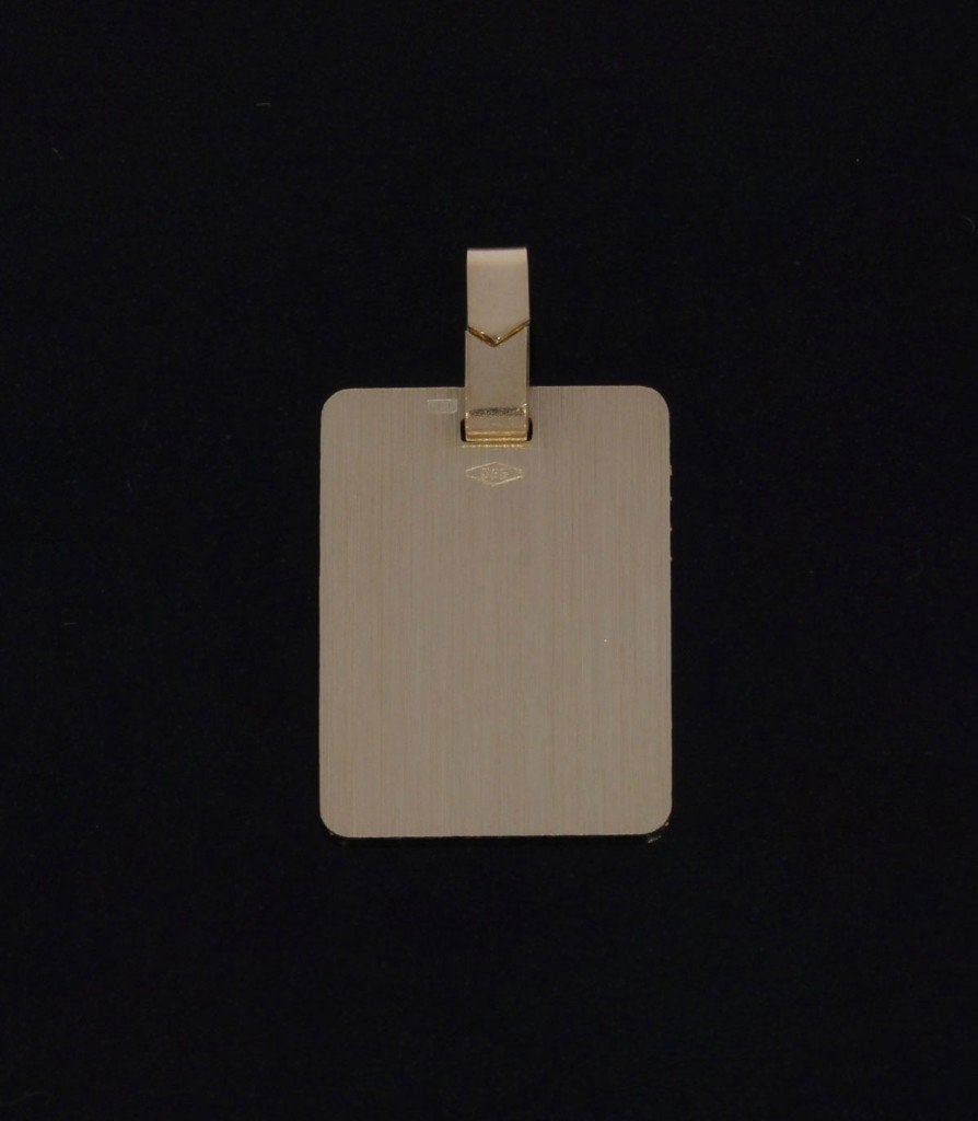 Graveer plaat naam ketting hanger 14k goud dames heren nieuw, Voordeelsieraden, Verzenden, Nieuw, Met edelsteen