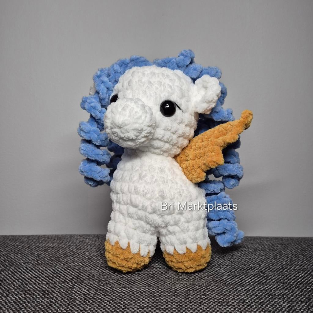 Gehaakte pegasus, vliegend paard,decoratie baby-/kinderkamer, Hobby en Vrije tijd, Breien en Haken, Ophalen of Verzenden, Nieuw