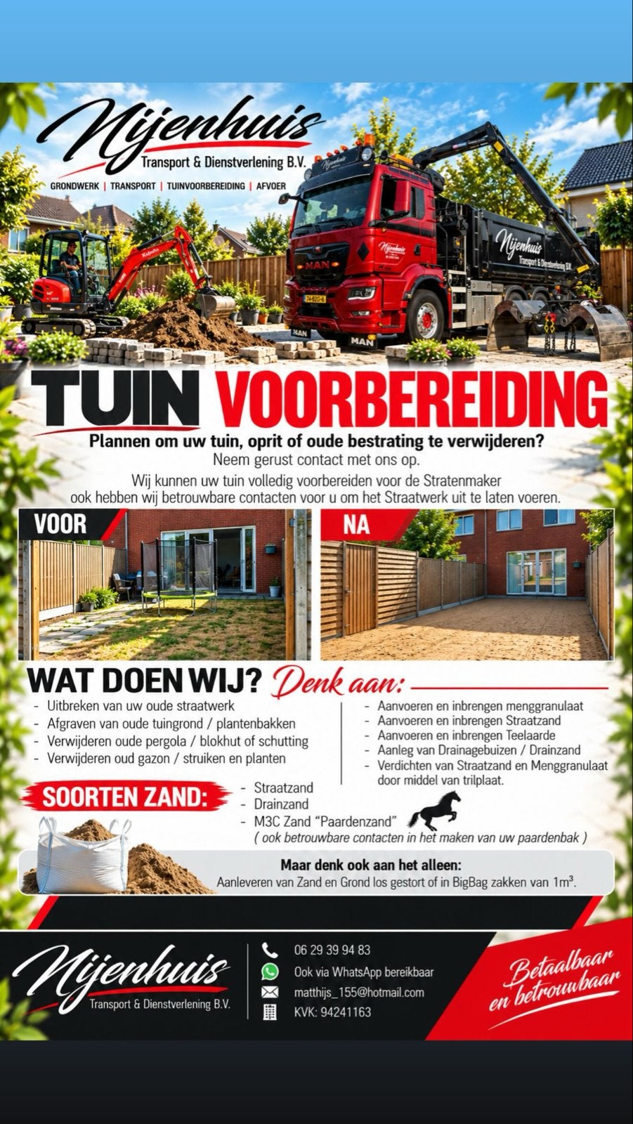Tuin Voorbereiding / uitgraven., Ophalen of Verzenden, Nieuw