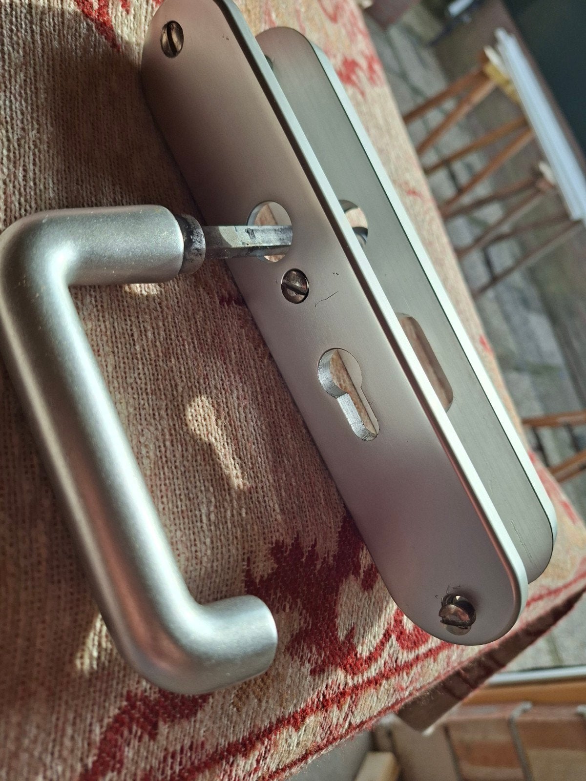 NEMEF ASSA ABLOY DeurkVeiligheids beslag massief merk Nemef, Ophalen, Gebruikt, Rvs, Klink of Kruk