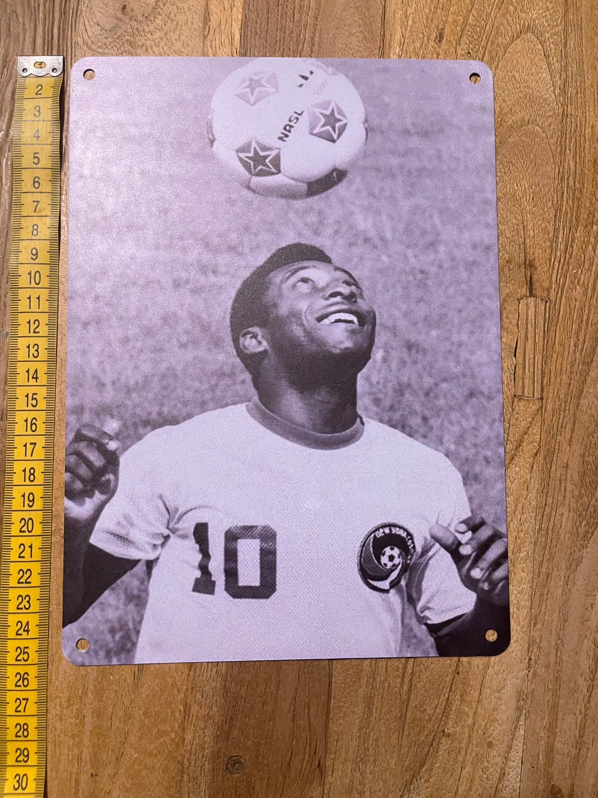 Pele Brazilie Rookie metalen bord 25 x 18 cm, Ophalen of Verzenden, Zo goed als nieuw, Buitenlandse clubs, Poster, Plaatje of Sticker