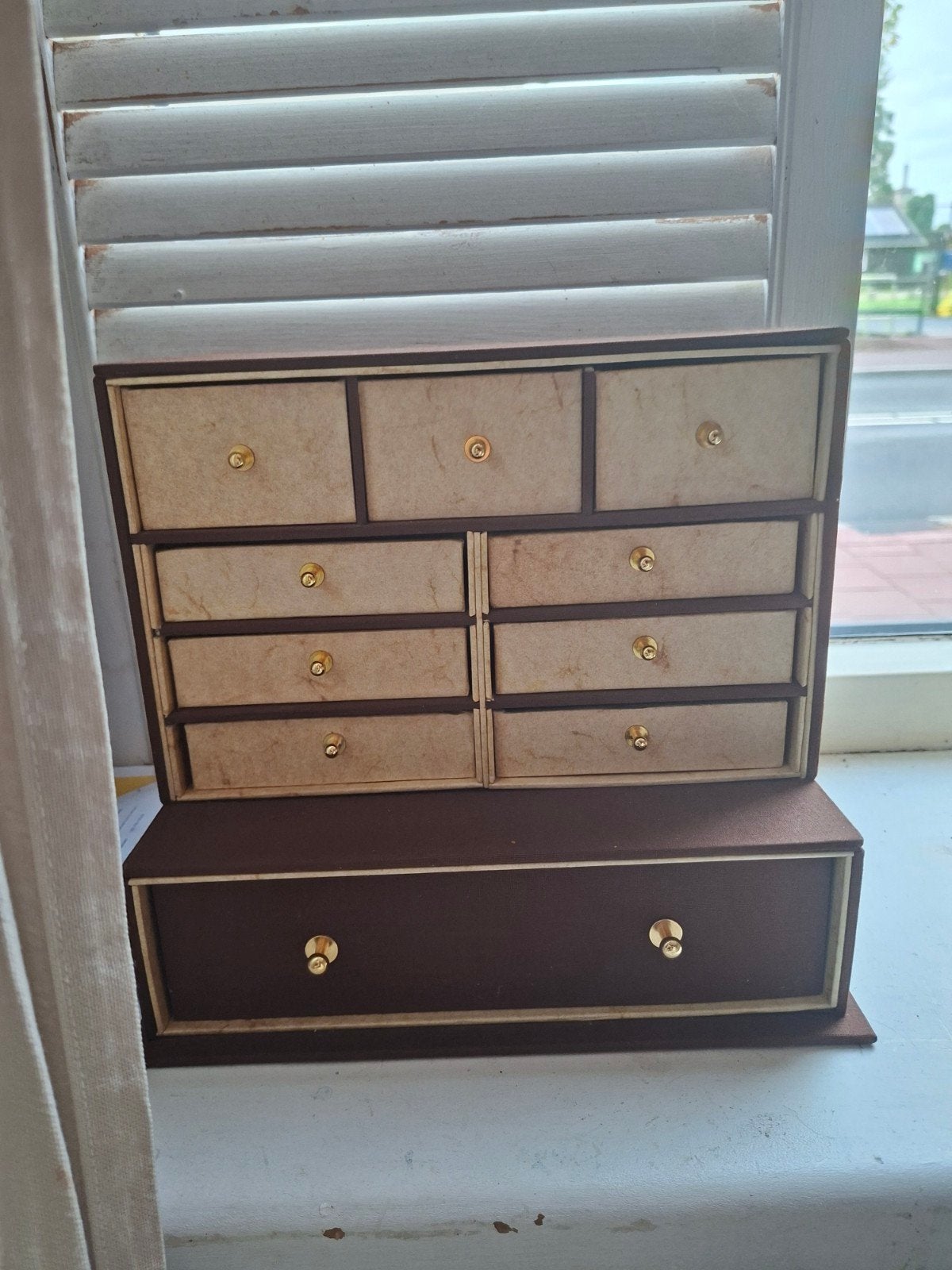 Vintage Stoffen Organizer / Ladenkastje, Antiek en Kunst, Ophalen of Verzenden