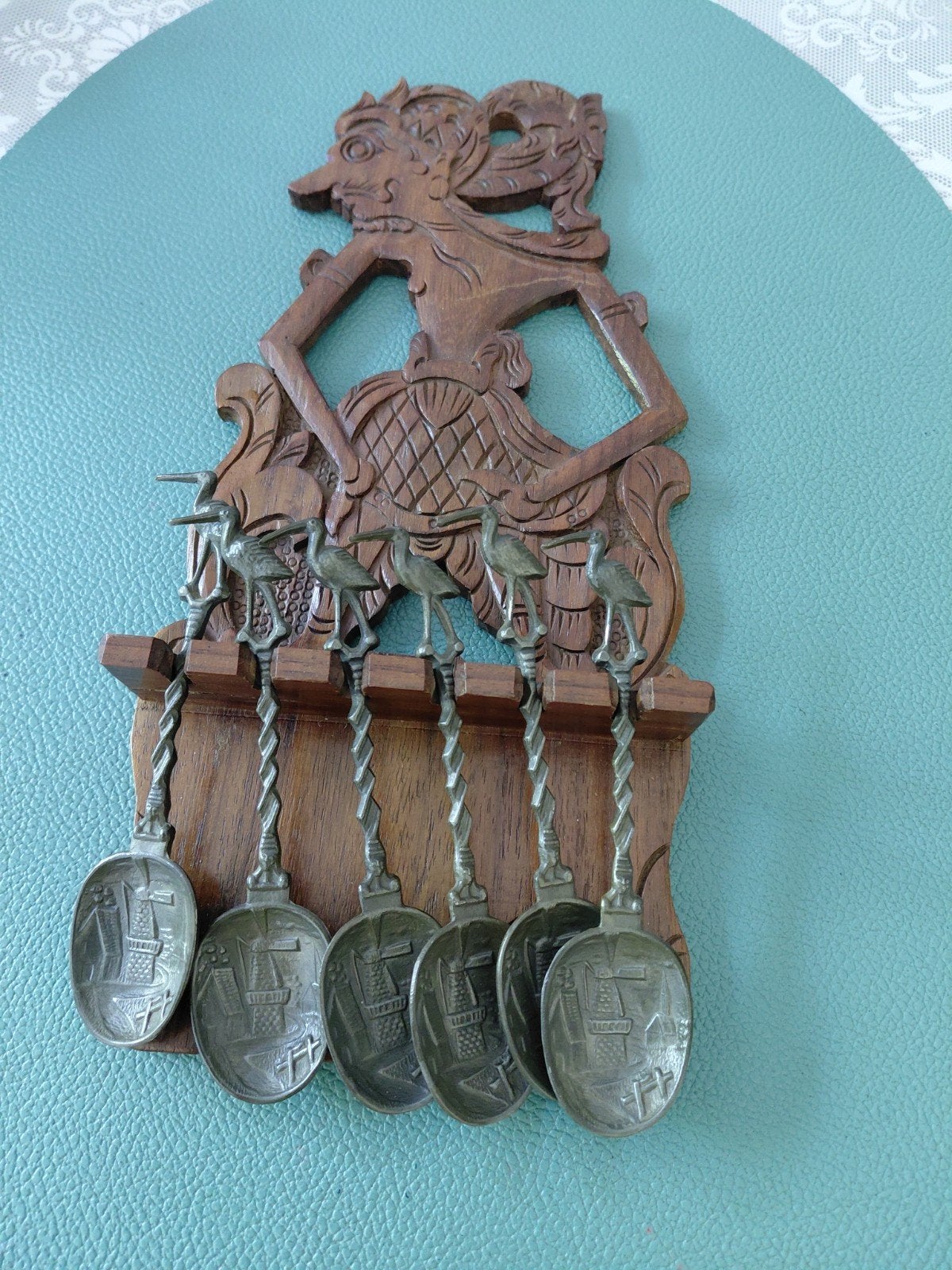 houten Wayang lepelrek uniek, Ophalen of Verzenden
