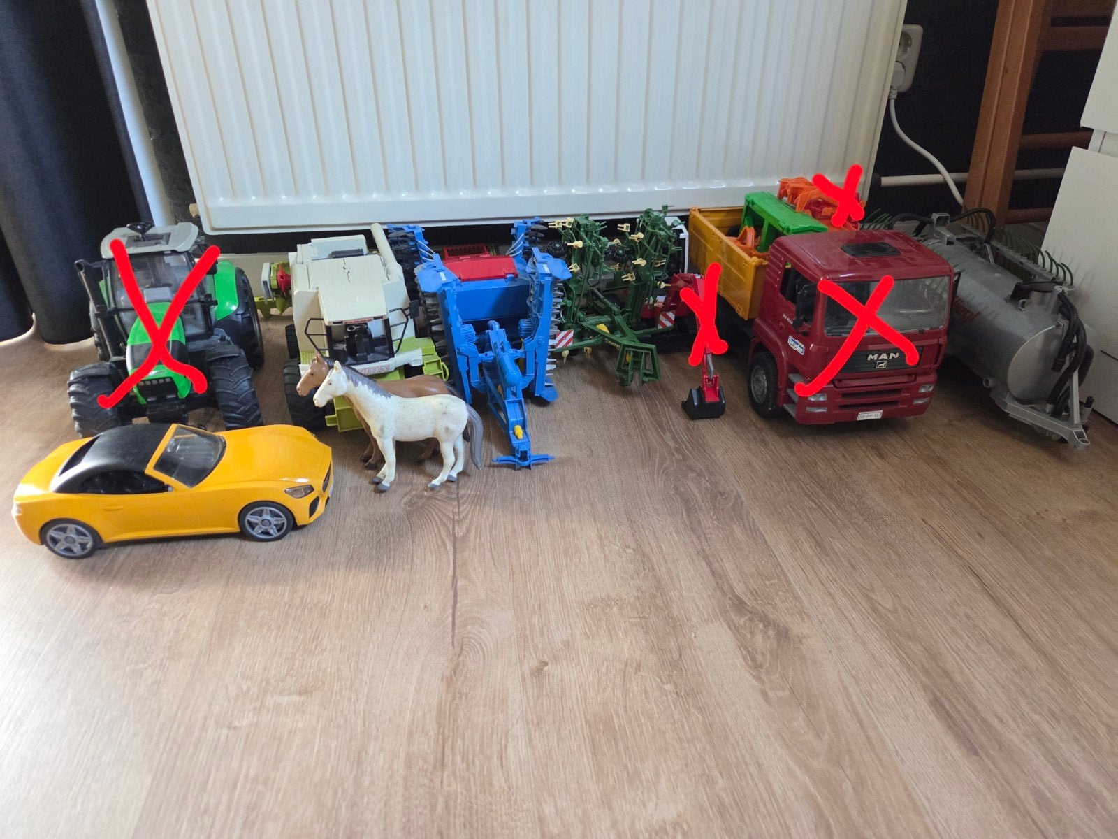 Diverse Bruder voertuigen en materiaal te koop, Ophalen, Gebruikt