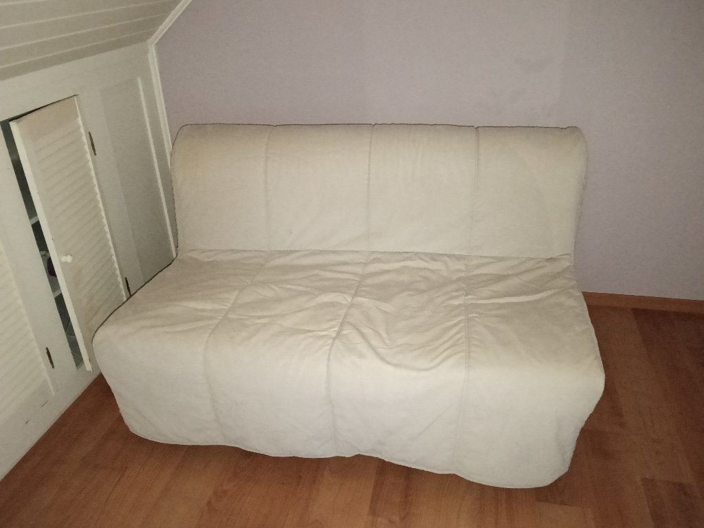 Lyksele 2 persoons slaapbank, Ophalen, Zo goed als nieuw, Tweepersoons, Beige
