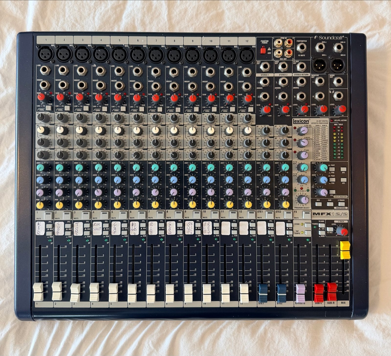 Soundcraft MFXi 12/2 Mengpaneel met Lexicon Effecten, Ophalen, Gebruikt, 10 tot 20 kanalen, Microfooningang
