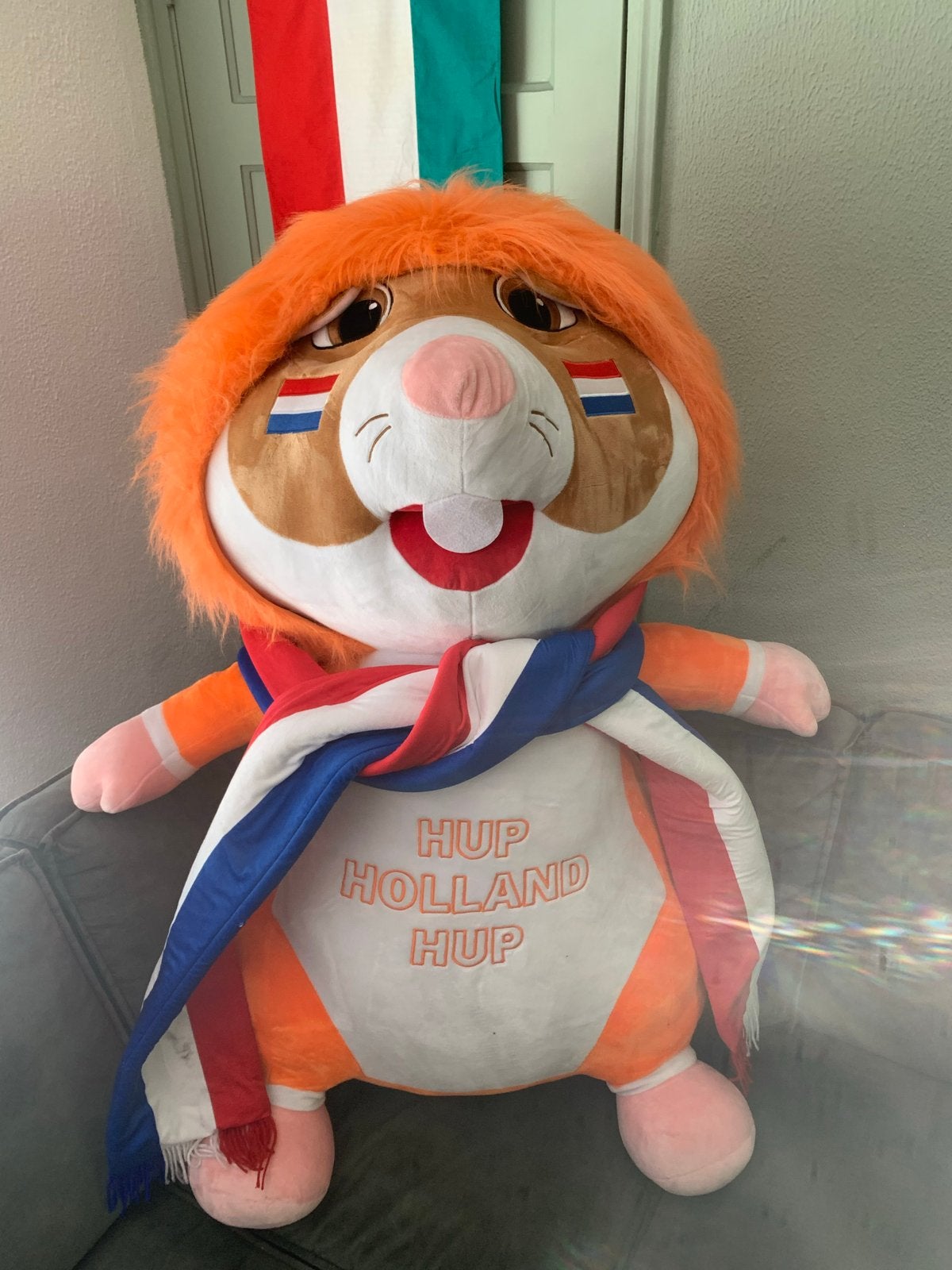 XXL Albert Heijn Hamster Oranje - Hup Holland Hup, Kinderen en Baby's, Speelgoed | Knuffels en Pluche, Oranje, Gebruikt, Albert Heijn