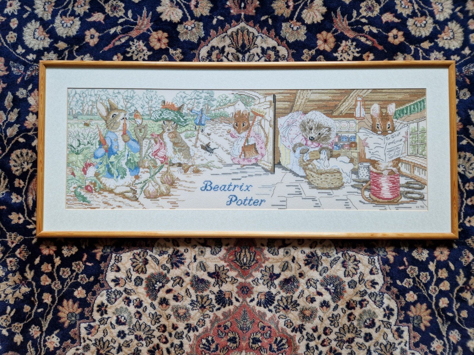 Beatrix Potter borduur goed ingelijst, Ophalen