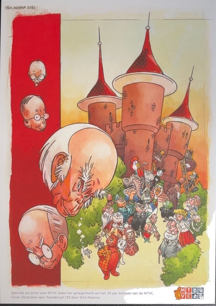Prent Dick Matena van heer Bommel, Tom Poes etc., Verzamelen, Ophalen of Verzenden, Olivier B, Bommel en Tom Poes, Nieuw, Plaatje, Poster of Sticker