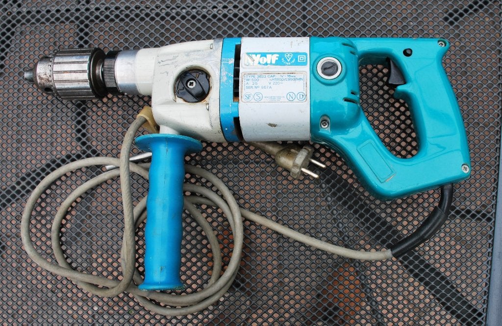 Klopboormachine, Klopboormechanisme, Ophalen, Boormachine, Gebruikt