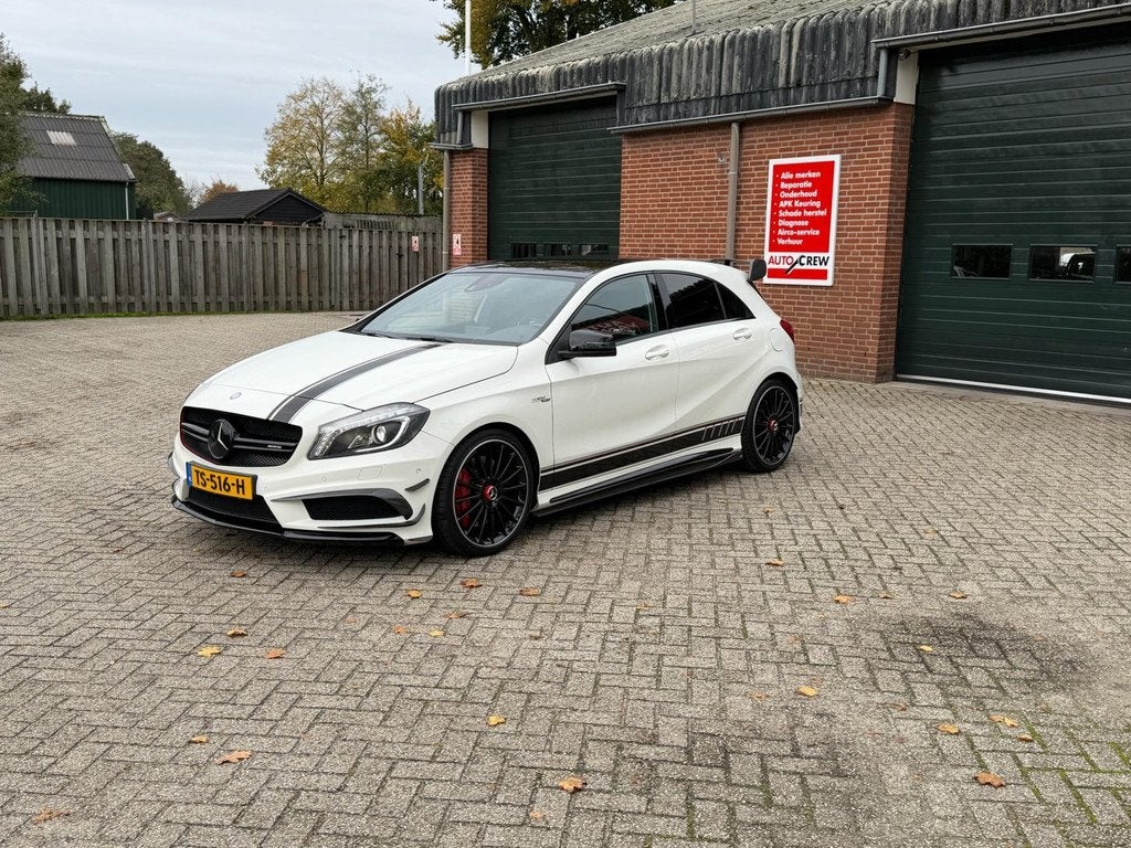 Mercedes-Benz A-klasse AMG 45 4MATIC Edition 1, Auto's, Automaat, Gebruikt, 4 cilinders, Wit