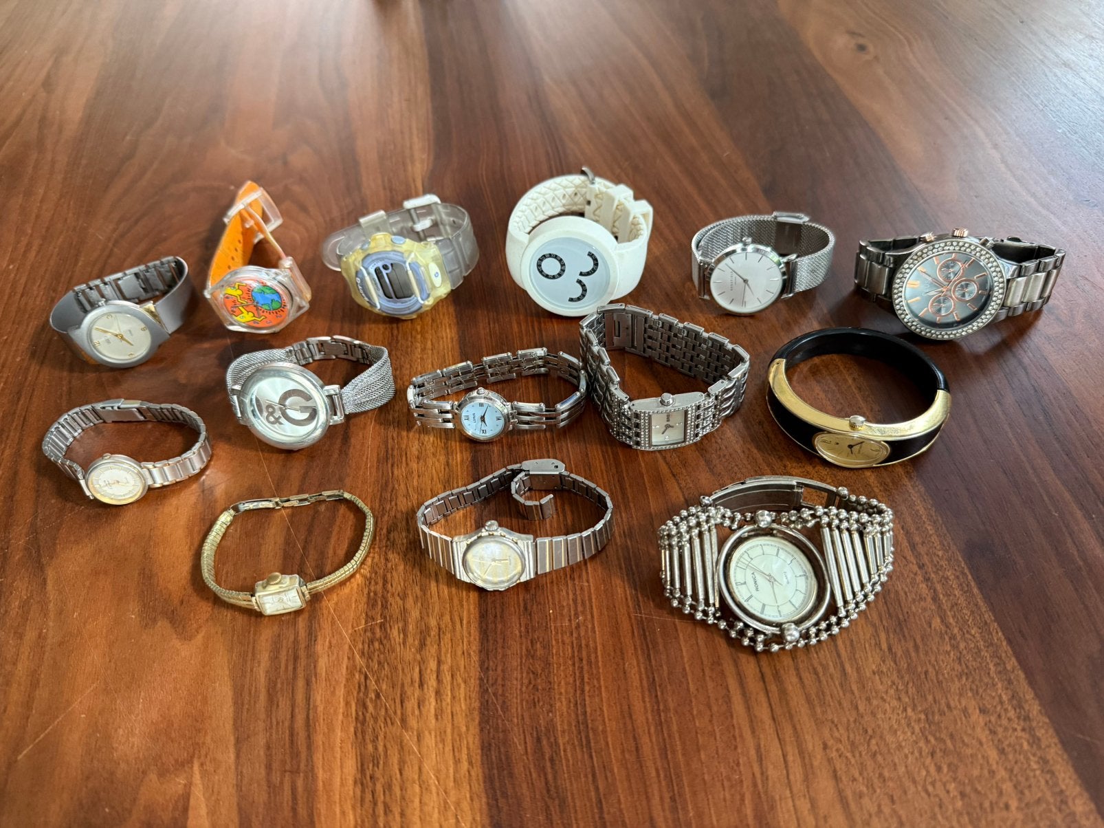Set van 14 horloges d&g baby-g casio rosefield cluse ronica, Ophalen of Verzenden, Gebruikt, Staal, Overige merken
