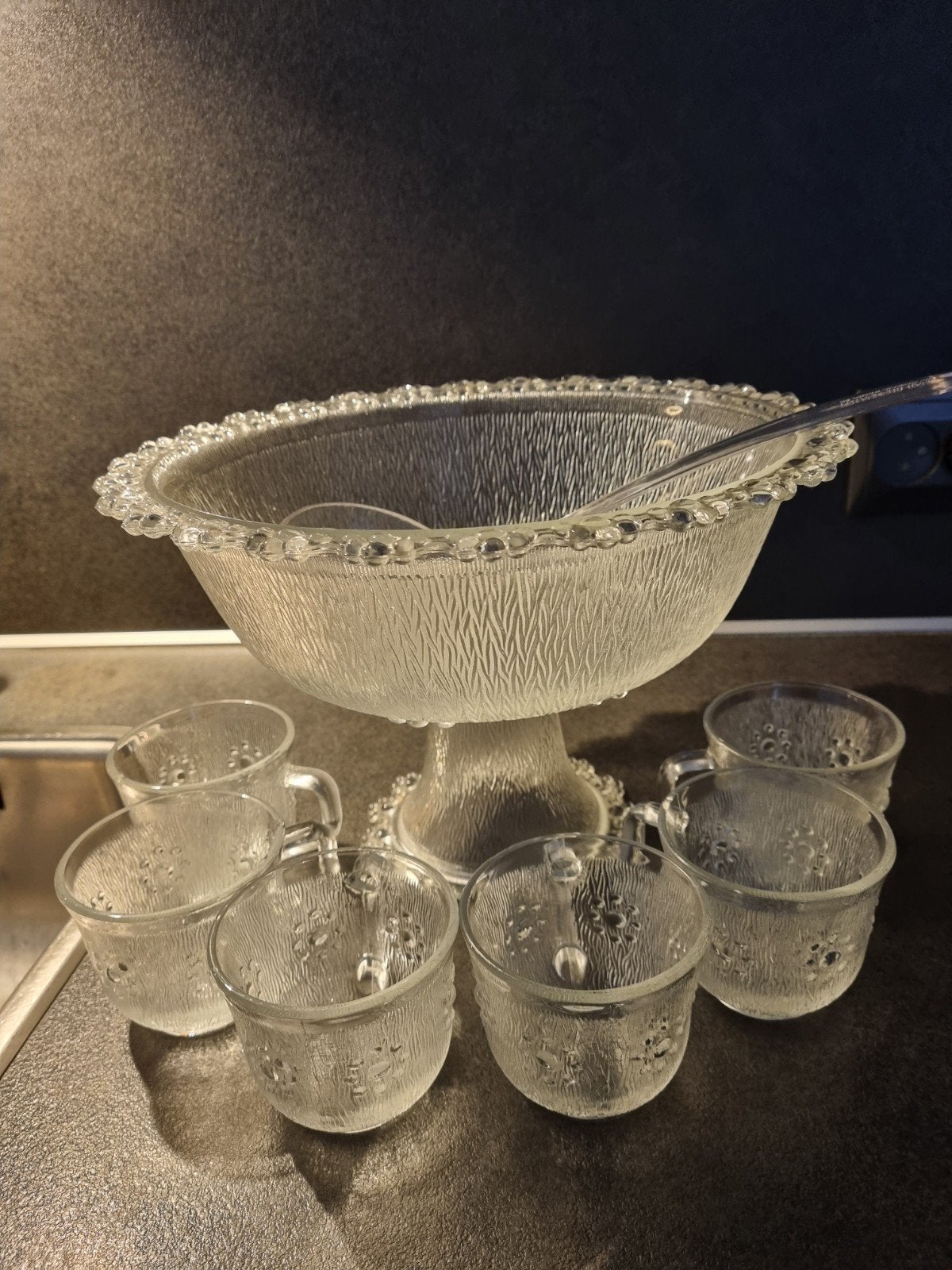 Vintage Glazen bowl set., Ophalen of Verzenden