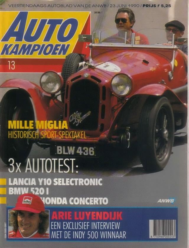 Autokampioen 13 1990 : Mercedes Benz 190 - BMW 520i - Honda, Ophalen of Verzenden, Gelezen, Algemeen
