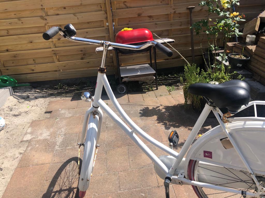 Witte hema damesfiets met lage instap, Overige merken, Terugtraprem, Ophalen of Verzenden, 50 tot 53 cm