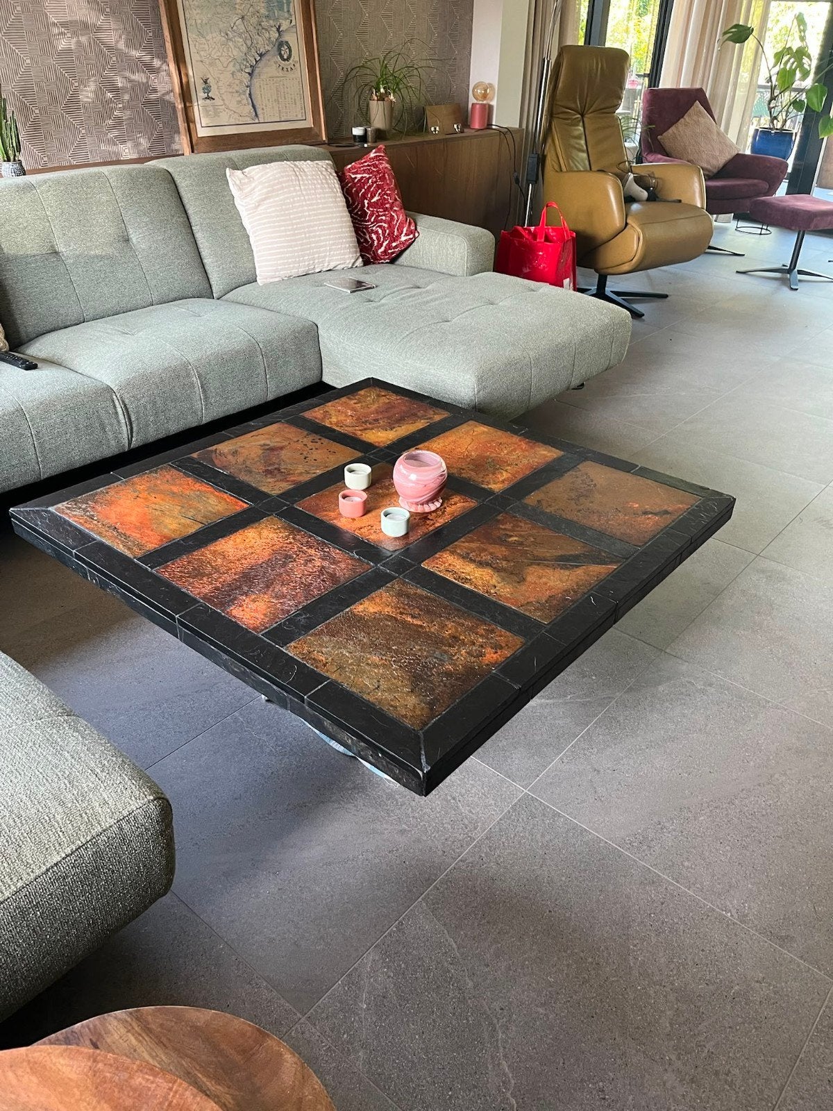 Salontafel, natuursteen, Ophalen, Vierkant, Natuursteen, Zo goed als nieuw