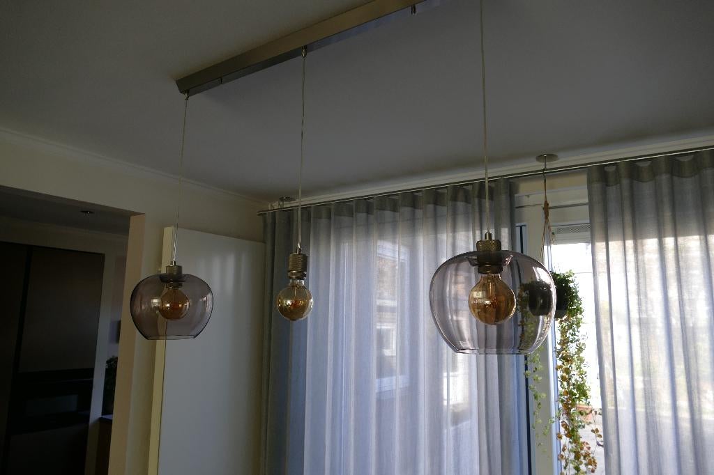 Sfeervolle plafondlamp, Ophalen of Verzenden, Gebruikt, Glas