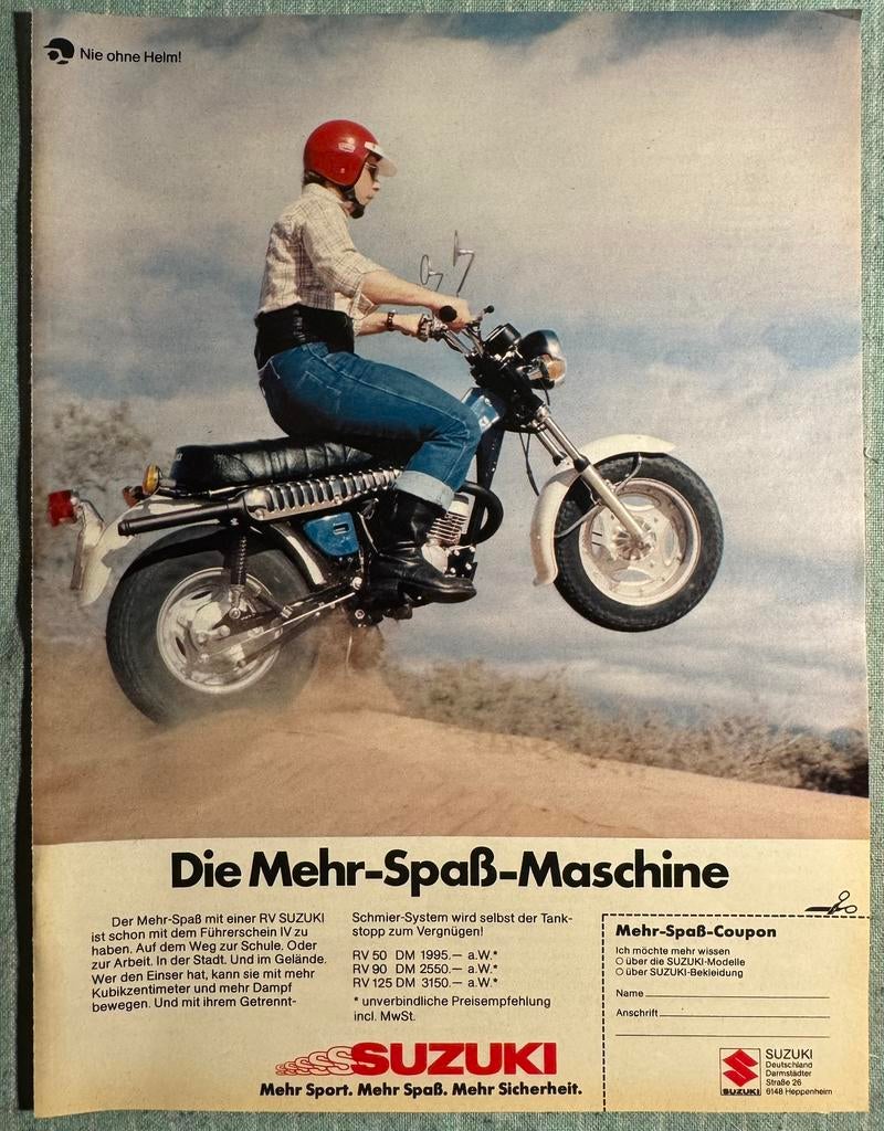 Advertentie 1978 Suzuki RV125 RV90 RV50, Verzenden, Zo goed als nieuw, Motoren