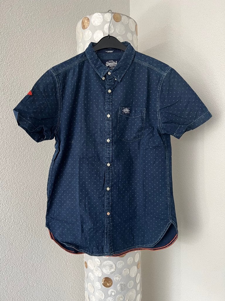 Superdry dunne spijkerblouse overhemd blauw xl valt l, Kleding | Heren, Blauw, Zo goed als nieuw, Merkfreak, Superdry